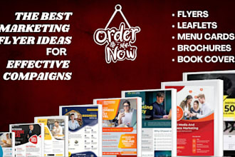 design flyers, leaflets, book covers, marketing brochures