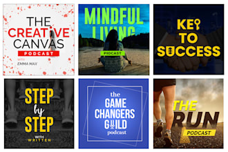 design a professional podcast cover art artwork logo