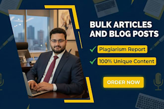 write SEO bulk articles and blog posts for your website