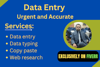 do urgent data entry, urgent data typing and copy paste