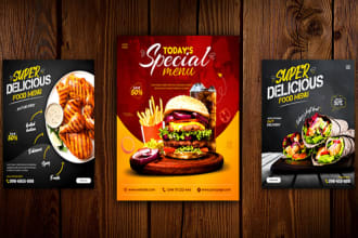 design food flyer, food menu, restaurant flyer, poster