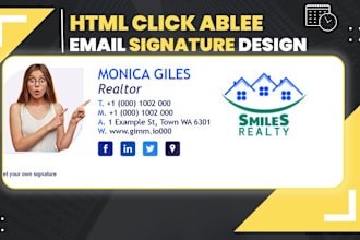 creat clickable email signature, outlook html email signature design