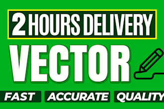 do manual vector tracing or vectorize logo or graphic redraw in same day