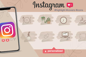 design professional instagram highlight icon covers