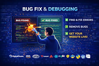 fix website bugs, errors, and debugging issues