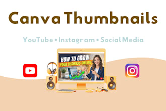 create canva thumbnails and social media designs
