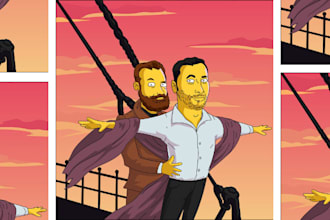 do comics, cartoon simpsons rick and morty style with you and your life moments
