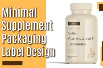 do minimal supplement packaging label design