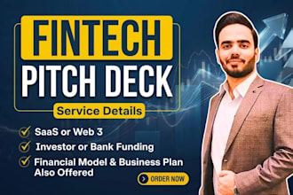 create fintech, saas, web 3 pitch deck or business plan with financial forecast