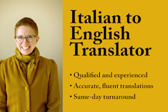 accurately and fluently translate from italian into english