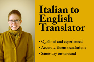 accurately and fluently translate from italian into english