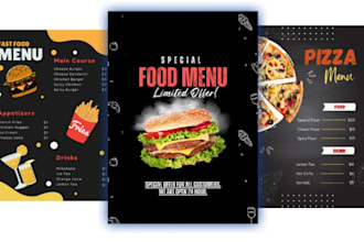 do food menu, restaurant menu design for you