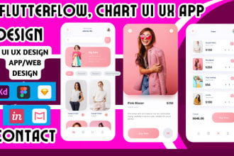 do website ui ux design mobile app ui, figma to flutter flutterflow ui design