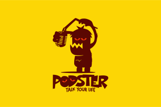 create fun cartoon minimalist  mascot style logo