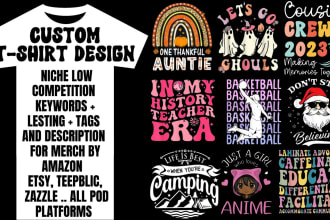 create a trendy custom t shirt design for pod business
