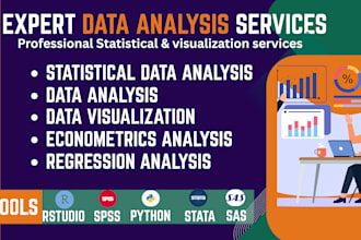 do statistical data analysis using rstudio, spss, stata, sas and python