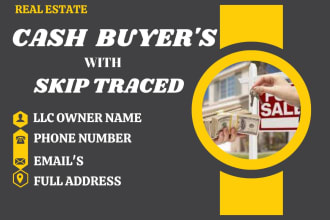 provide you active cash buyers leads with skip tracing