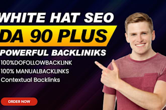 build white hat 95 unique domain SEO contextual backlink high da 90 plus sites