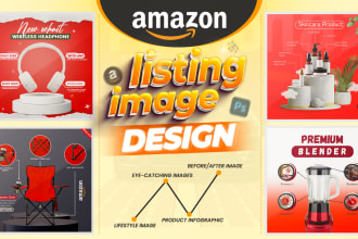 design amazon listing images, product photo editing and product infographic