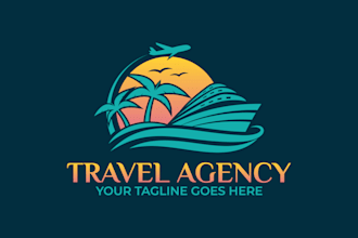 design custom luxury resort tour cruise tourism travel agency logo
