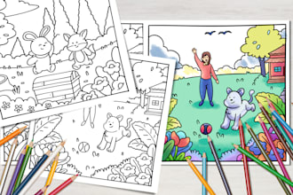 draw coloring pages for kids activity book or worksheets