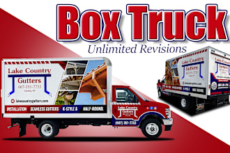 attractive box truck wrap, box trailer, food trailer, events trailer wrap design