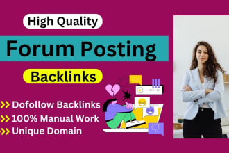 provide 50 forum posting  for your website ranking