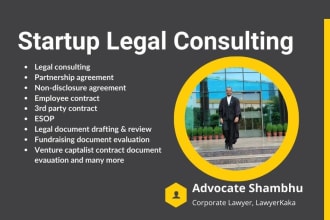be your corporate lawyer and advisor for your startup