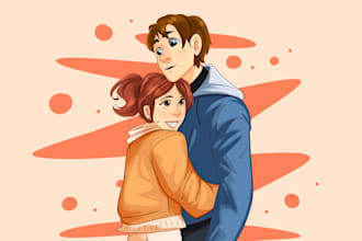 draw you a disney style cartoon portrait