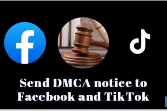 send dmca notice to copyright, infringing and violation on facebook, tiktok