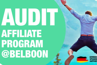 audit, optimize, setup or manage your belboon affiliate account