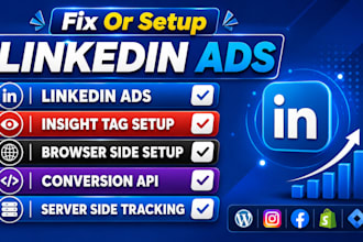 setup linkedin ads with insight tag, browser side and capi tracking