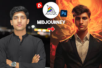 create custom ai portraits in midjourney and photoshop