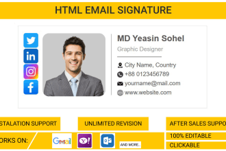 make a clickable HTML email signature design
