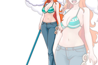 draw custom one piece illustrations, original characters