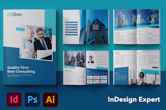 design trifold bifold brochure, product catalog, annual report, booklet, handout