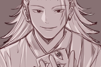 sketch anime style or fanart sketch for you