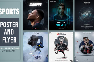 design a dynamic sport, gym, flyer, poster for your event