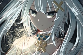 draw colored sketch anime style or fanart illustration for you