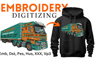 digitize a logo for embroidery into dst or pes files