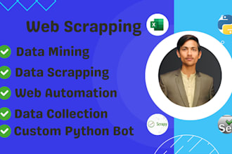 do web scraping, data scraping and mining using selenium and automation services