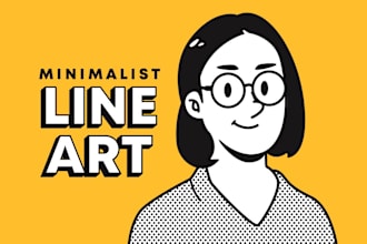 draw a minimalist cartoon line art avatar for you