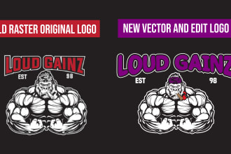 modify, revamp, redesign, edit, fix, vectorize your logo
