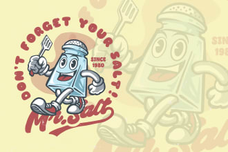 create vintage cartoon mascot logo or tshirt design