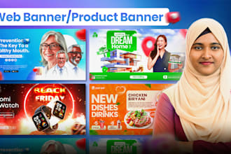 design web banner, post, ads, product banner