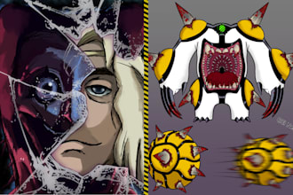 draw your character in a dark, sinister and creepy way