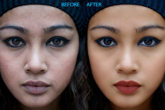 do high end retouch, beauty retouch, portrait retouch, and headshot retouch