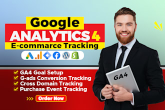setup google analytics 4 ga4 shopify ecommerce tracking, by GTM