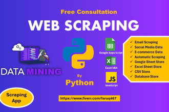 do python web scraping bot or script for data extraction