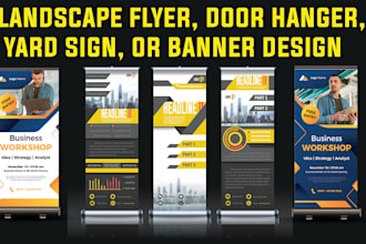 do lawn care, landscape flyer, door hanger, yard sign, or banner design